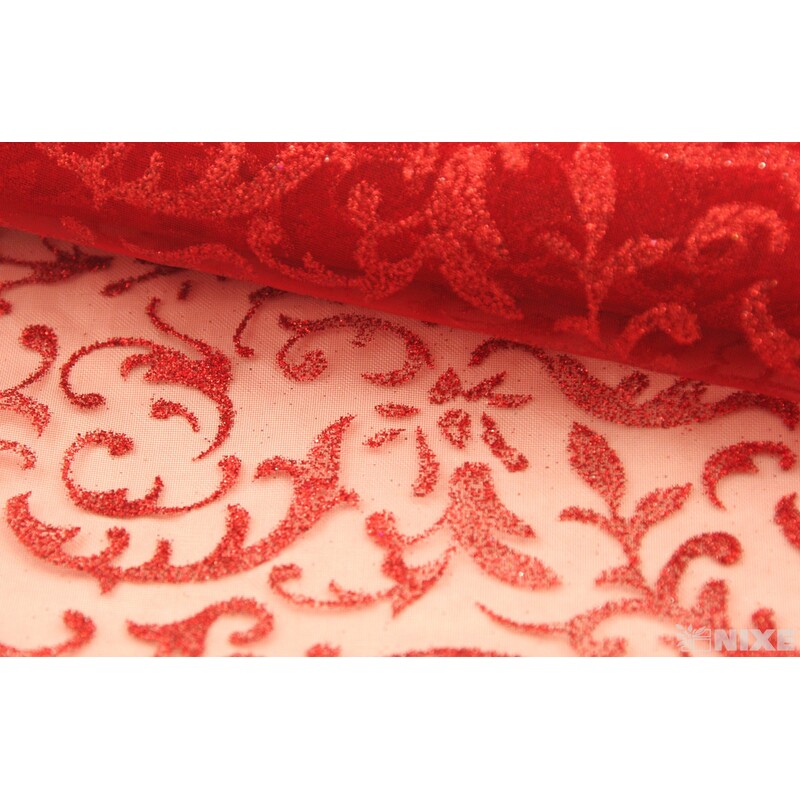 ORGANZA GLITR 23 36cmx5yd*ČERVENÁ