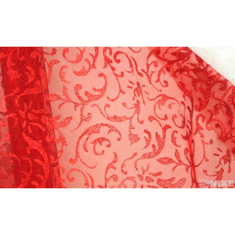 ORGANZA GLITR 23 36cmx5yd*ČERVENÁ