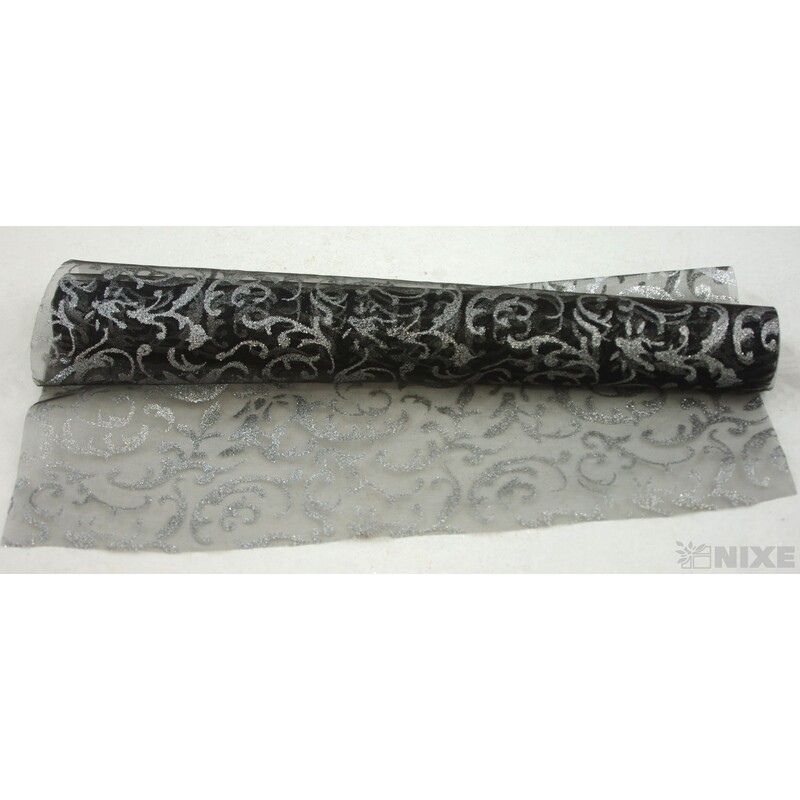 ORGANZA GLITR 23 36cmx5yd*ČERNÁ