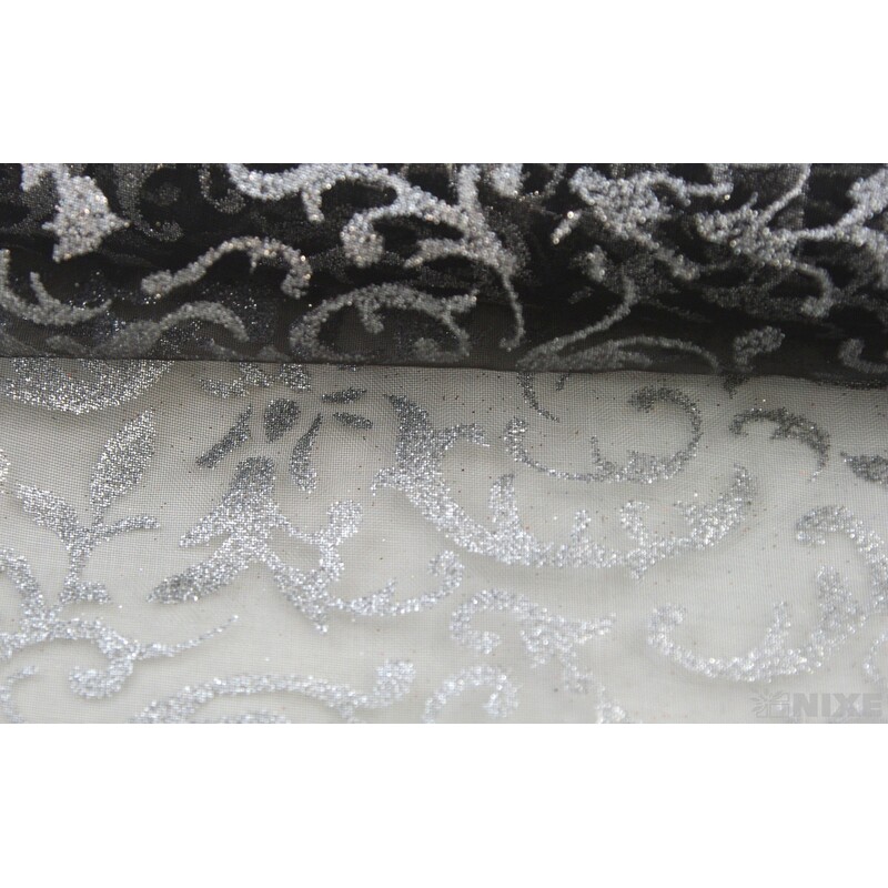 ORGANZA GLITR 23 36cmx5yd*ČERNÁ