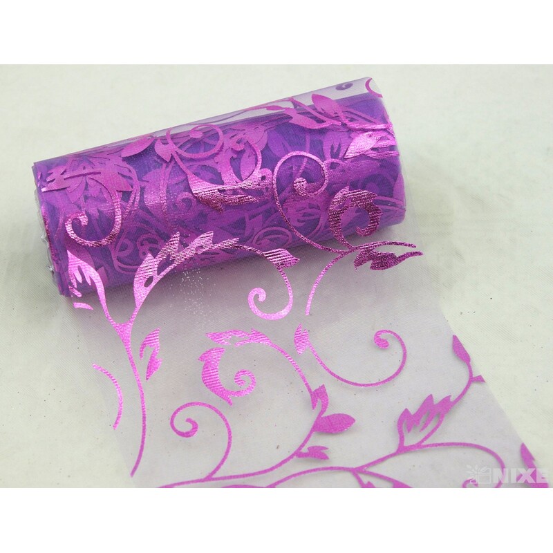 ORGANZA TISK 29 12cmx10yd*FIALOVÁ