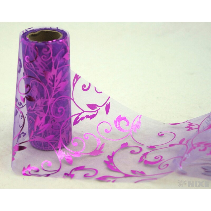 ORGANZA TISK 29 12cmx10yd*FIALOVÁ