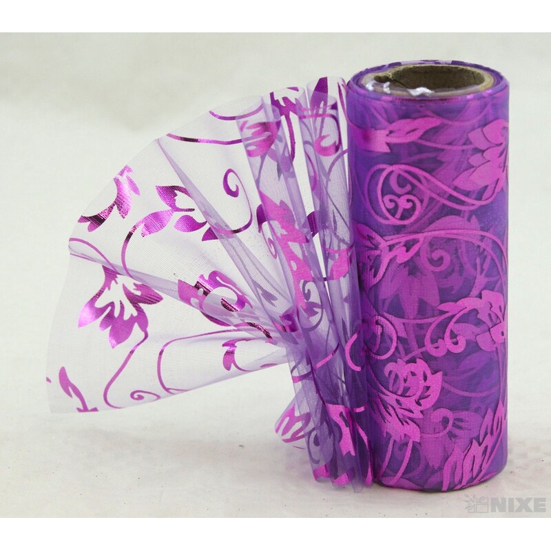 ORGANZA TISK 29 12cmx10yd*FIALOVÁ