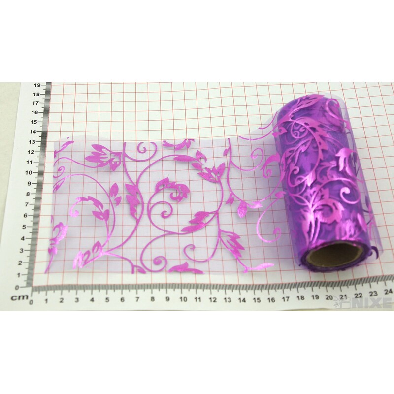 ORGANZA TISK 29 12cmx10yd*FIALOVÁ