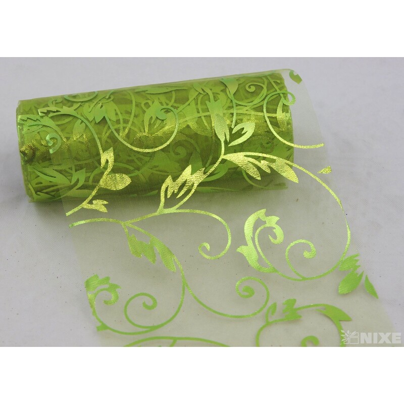 ORGANZA TISK 29 12cmx10yd*ZELENÁ