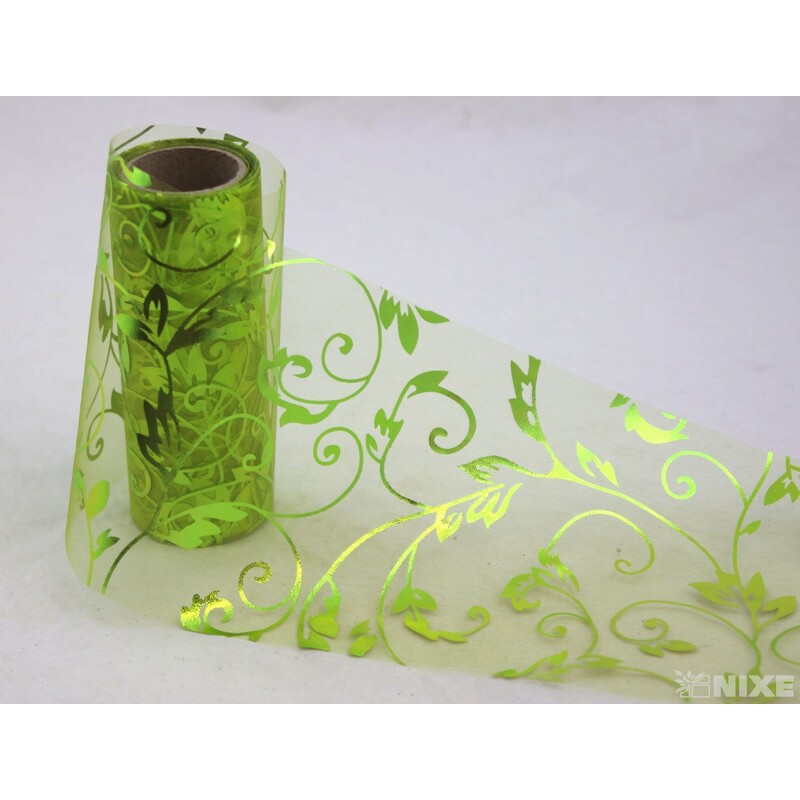 ORGANZA TISK 29 12cmx10yd*ZELENÁ