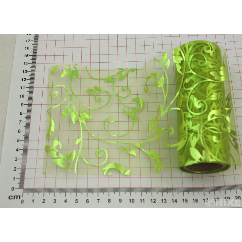 ORGANZA TISK 29 12cmx10yd*ZELENÁ