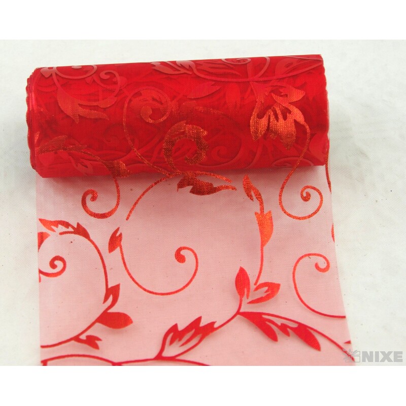 ORGANZA TISK 29 12cmx10yd*ZELENÁ