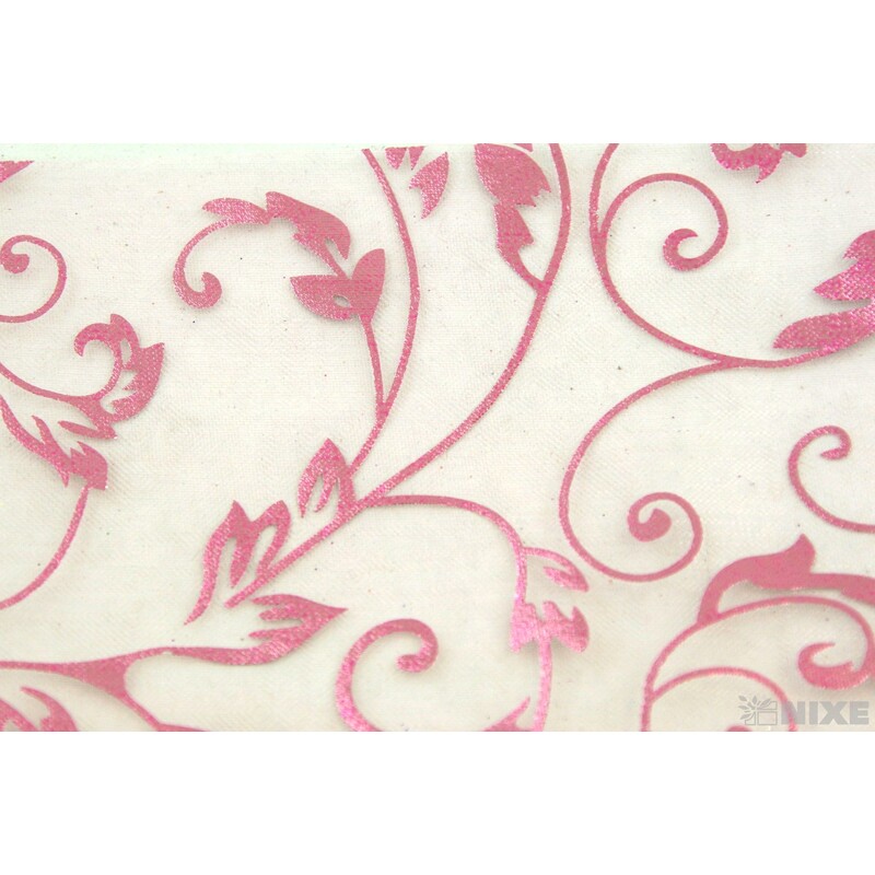 ORGANZA TISK 29 12cmx10yd*RŮŽOVÁ SV.