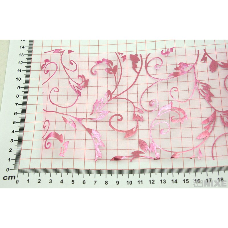 ORGANZA TISK 29 12cmx10yd*RŮŽOVÁ SV.