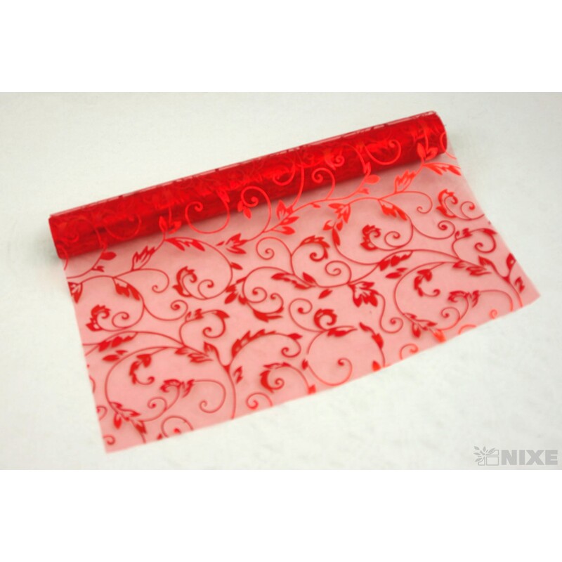 ORGANZA GLITR 26 36cmx5yd*ČERVENÁ