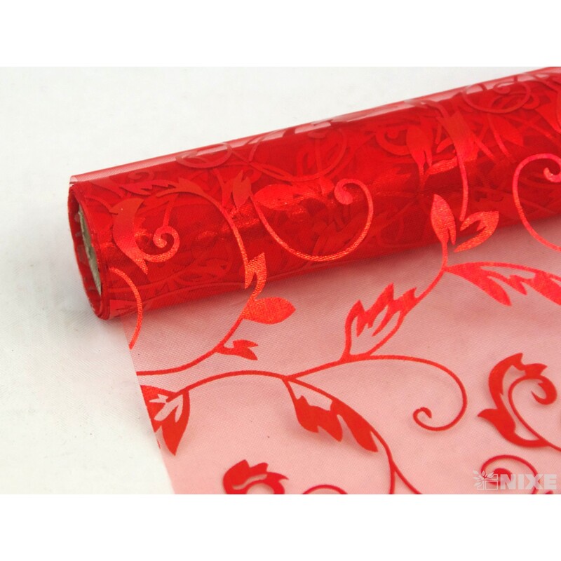 ORGANZA GLITR 26 36cmx5yd*ČERVENÁ