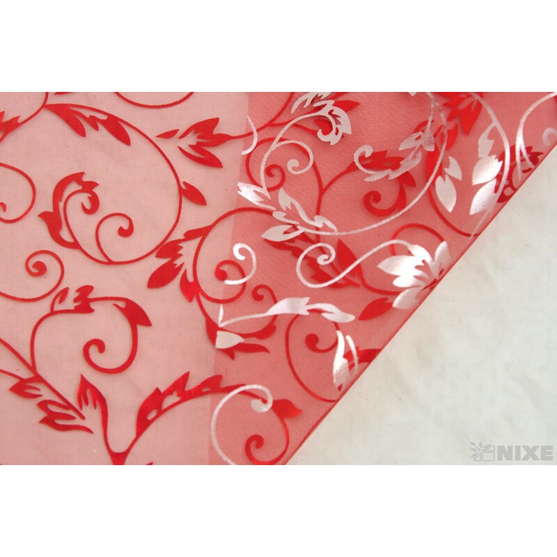 ORGANZA GLITR 26 36cmx5yd*ČERVENÁ