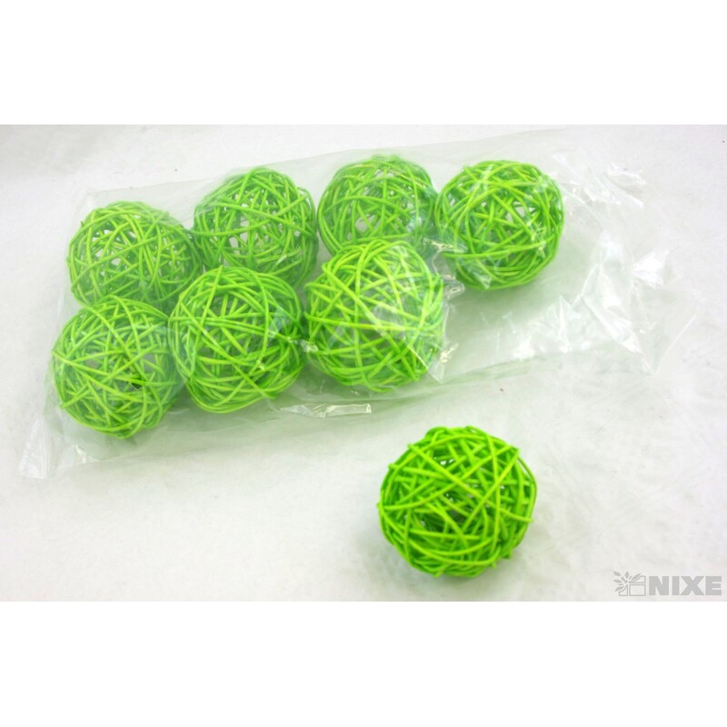 KOULE RATTAN 7,5cm*MIX BAREV