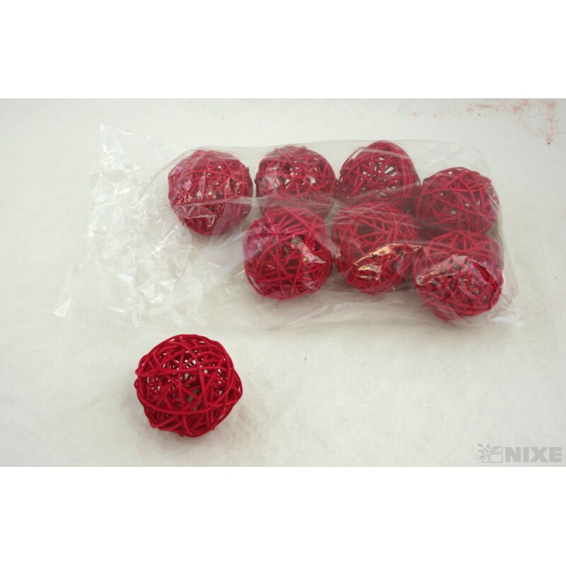 KOULE RATTAN 7,5cm*MIX BAREV