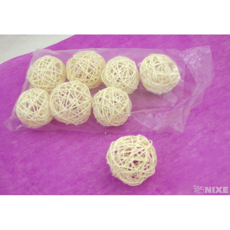 KOULE RATTAN 7,5cm*MIX BAREV