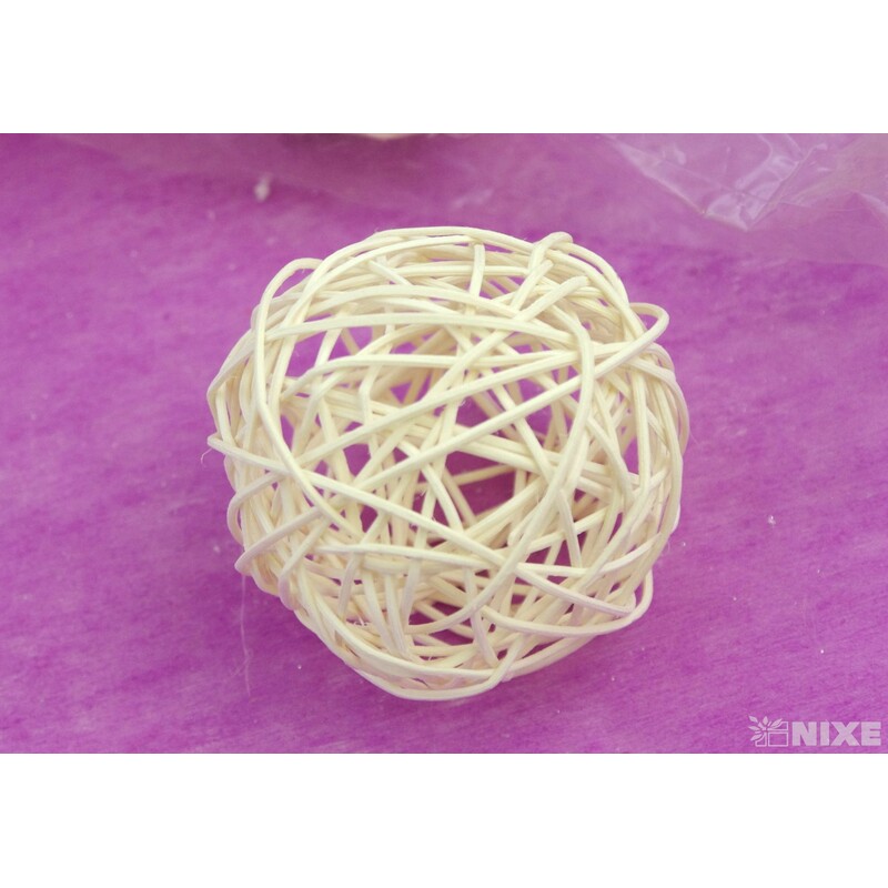 KOULE RATTAN 7,5cm*MIX BAREV