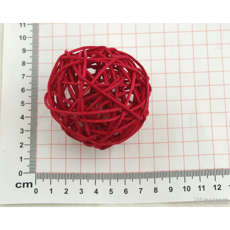 KOULE RATTAN 7,5cm*MIX BAREV