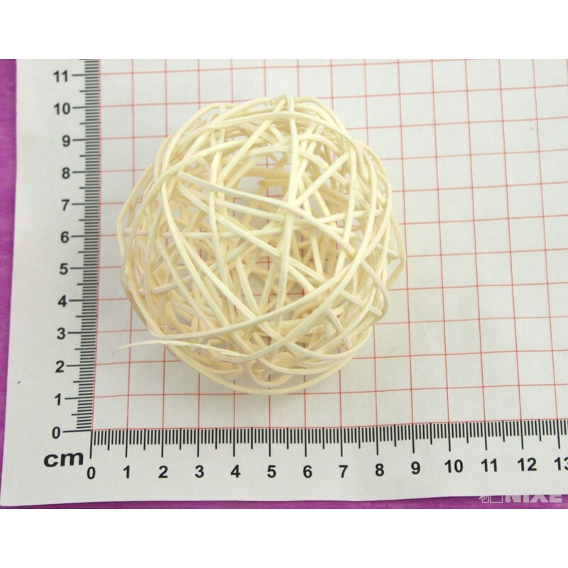 KOULE RATTAN 7,5cm*MIX BAREV