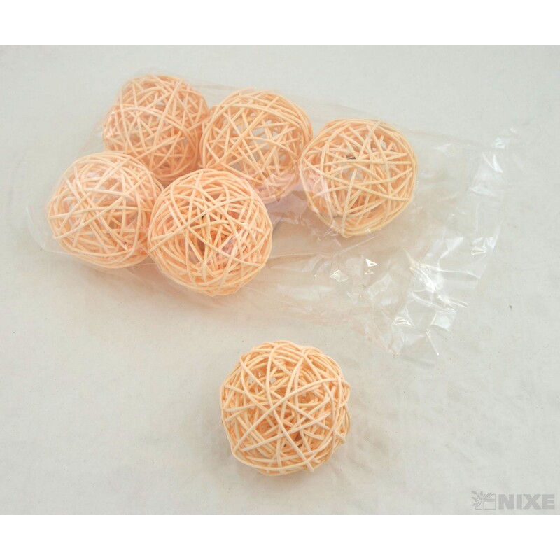 KOULE RATTAN 6,5cm*MIX BAREV