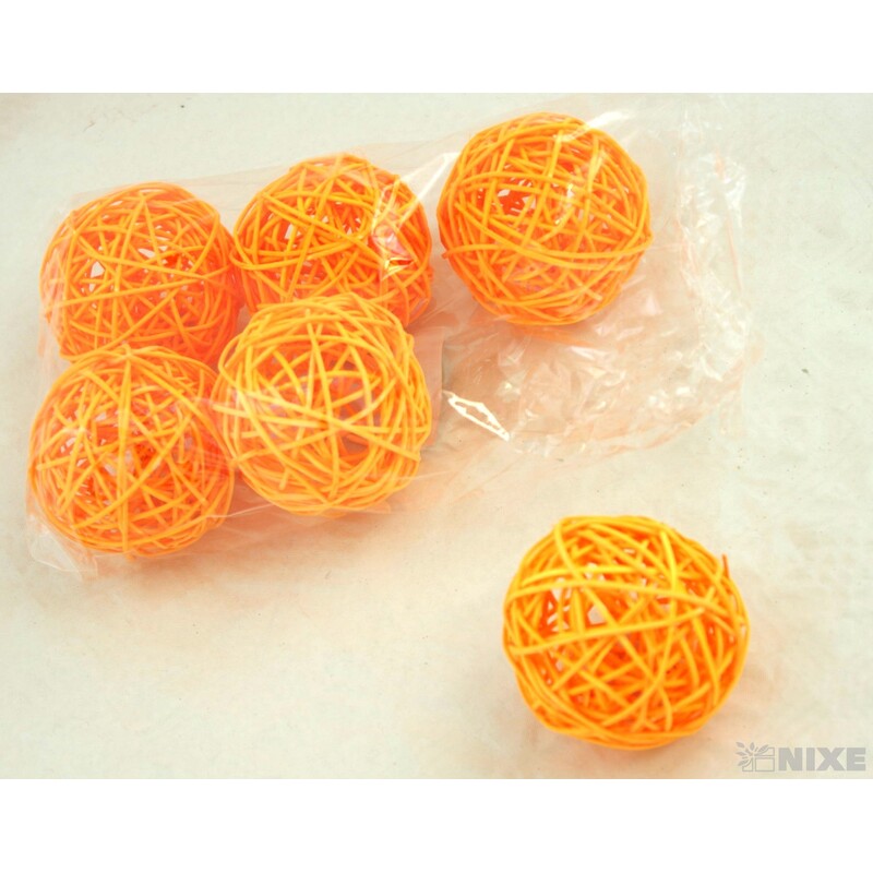 KOULE RATTAN 6,5cm*MIX BAREV