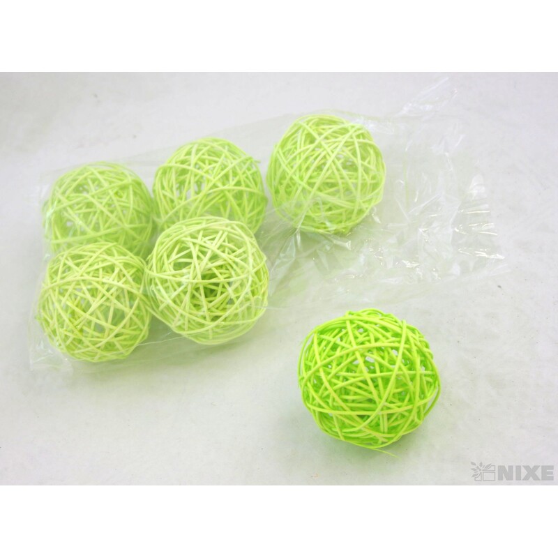 KOULE RATTAN 6,5cm*MIX BAREV