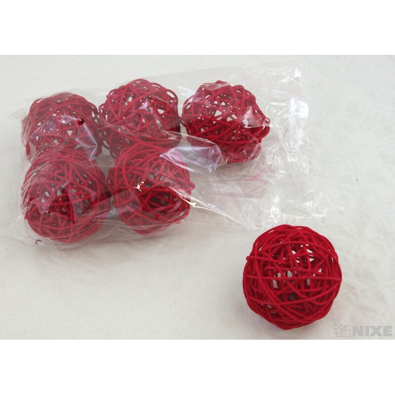 KOULE RATTAN 6,5cm*MIX BAREV