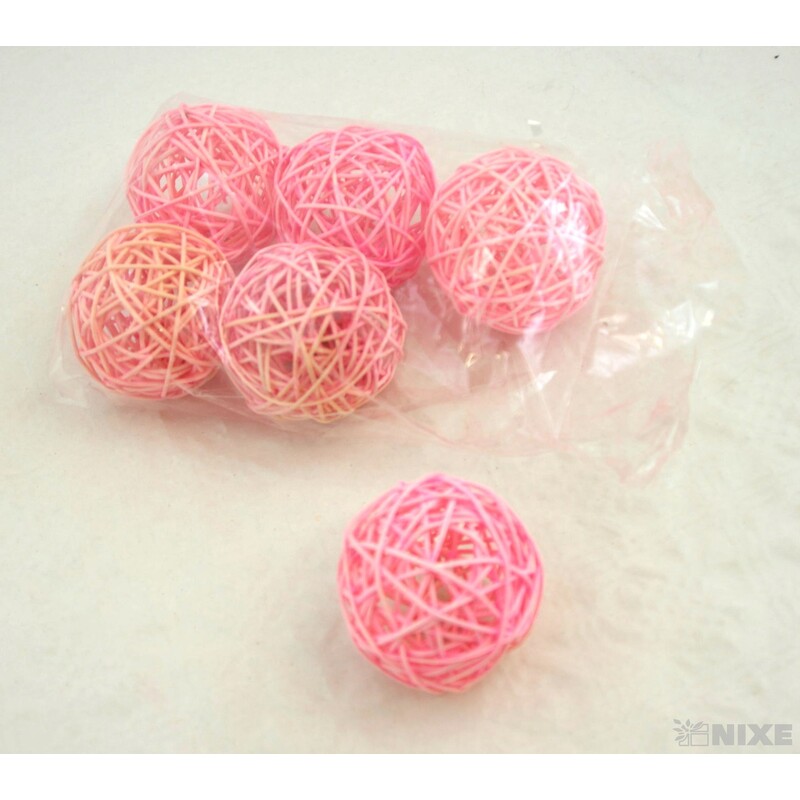 KOULE RATTAN 6,5cm*MIX BAREV