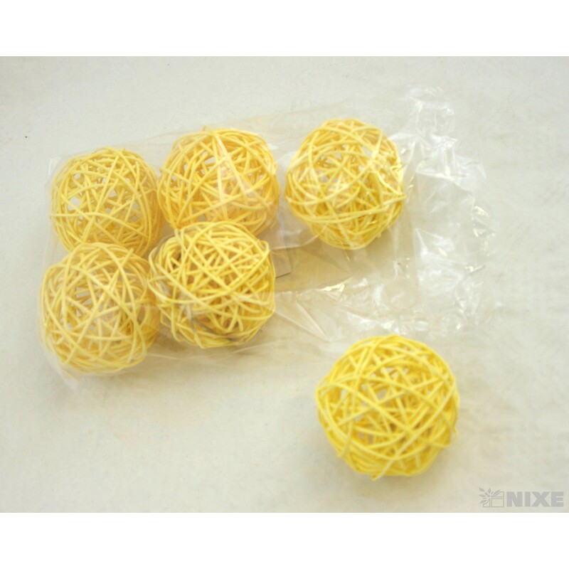 KOULE RATTAN 6,5cm*MIX BAREV