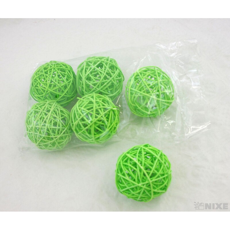 KOULE RATTAN 6,5cm*MIX BAREV