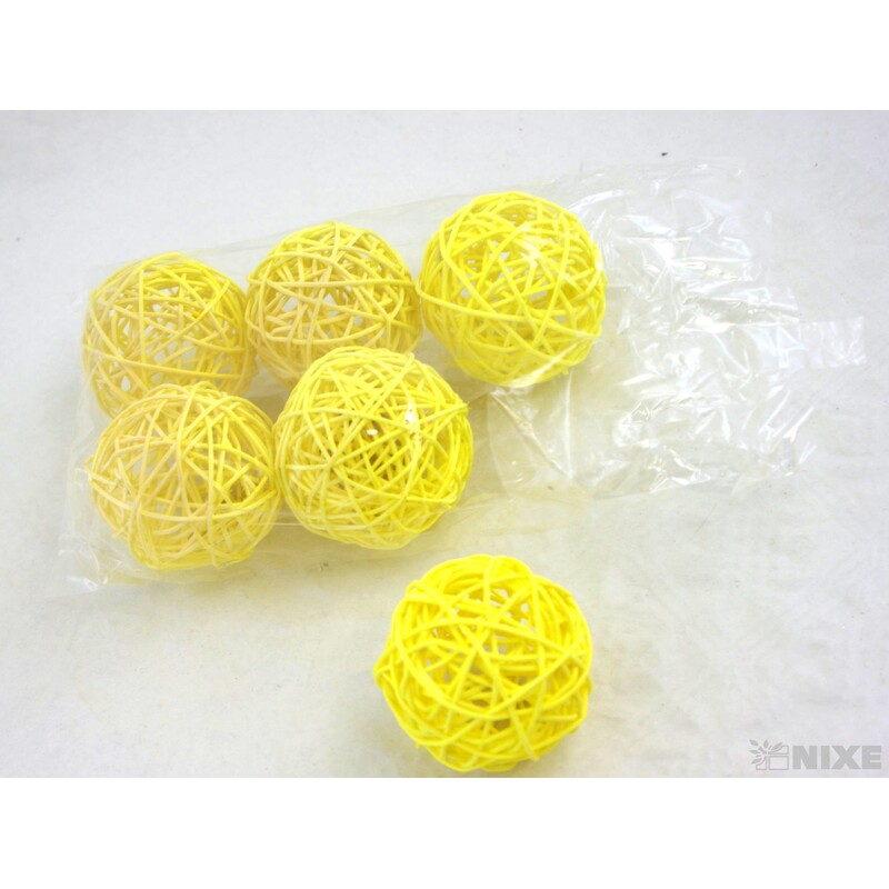 KOULE RATTAN 6,5cm*MIX BAREV