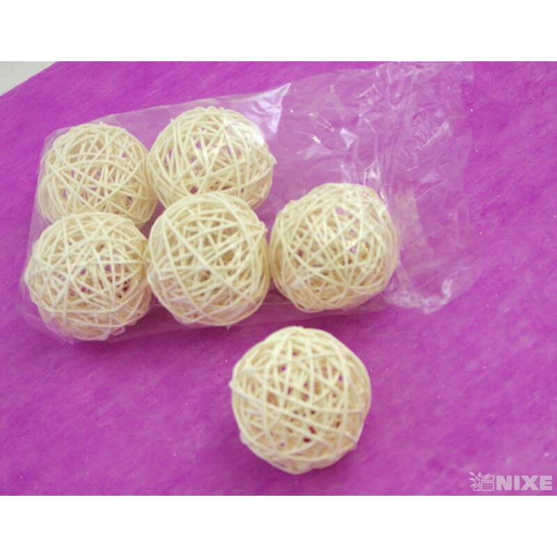 KOULE RATTAN 6,5cm*MIX BAREV