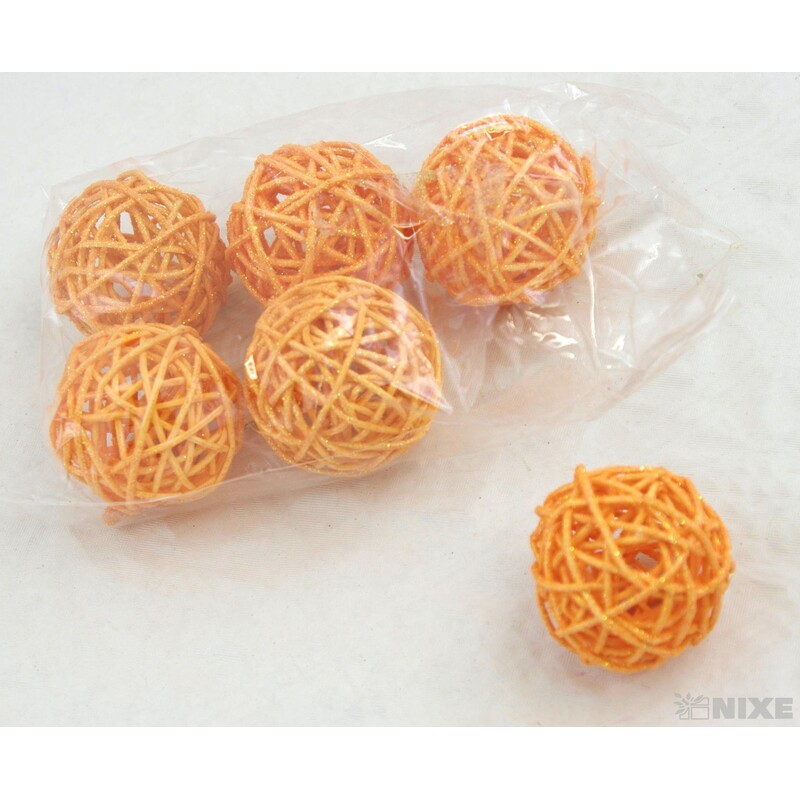 KOULE RATTAN 4,5cm*MIX BAREV