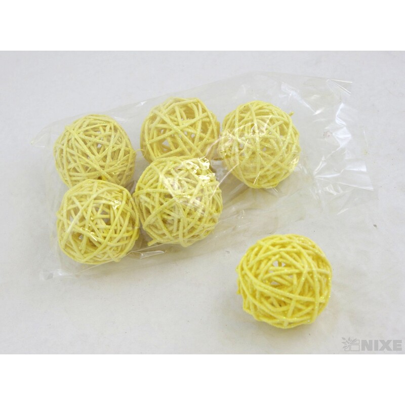 KOULE RATTAN 4,5cm*MIX BAREV