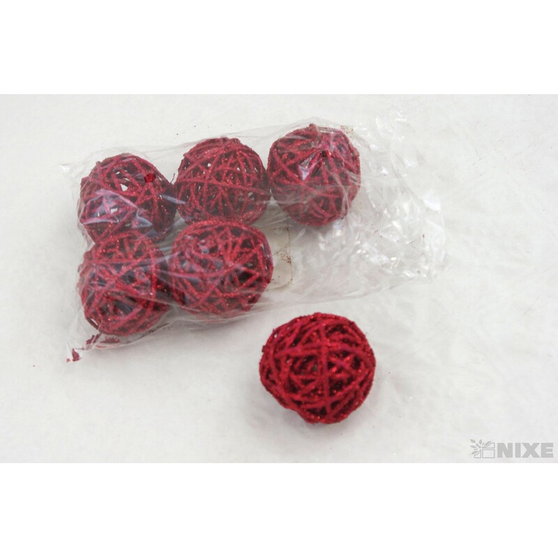 KOULE RATTAN 4,5cm*MIX BAREV