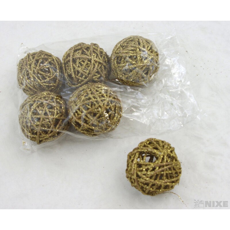 KOULE RATTAN 4,5cm*MIX BAREV