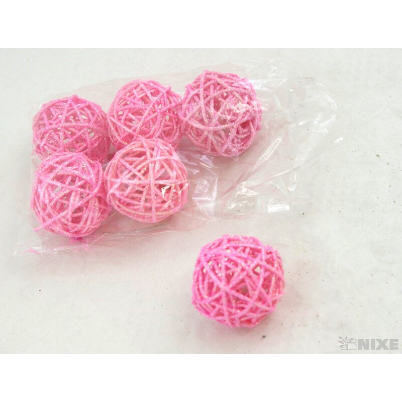 KOULE RATTAN 4,5cm*MIX BAREV