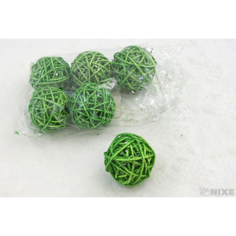 KOULE RATTAN 4,5cm*MIX BAREV