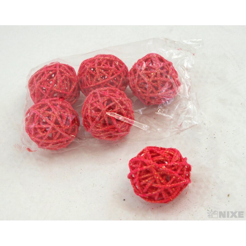 KOULE RATTAN 4,5cm*MIX BAREV