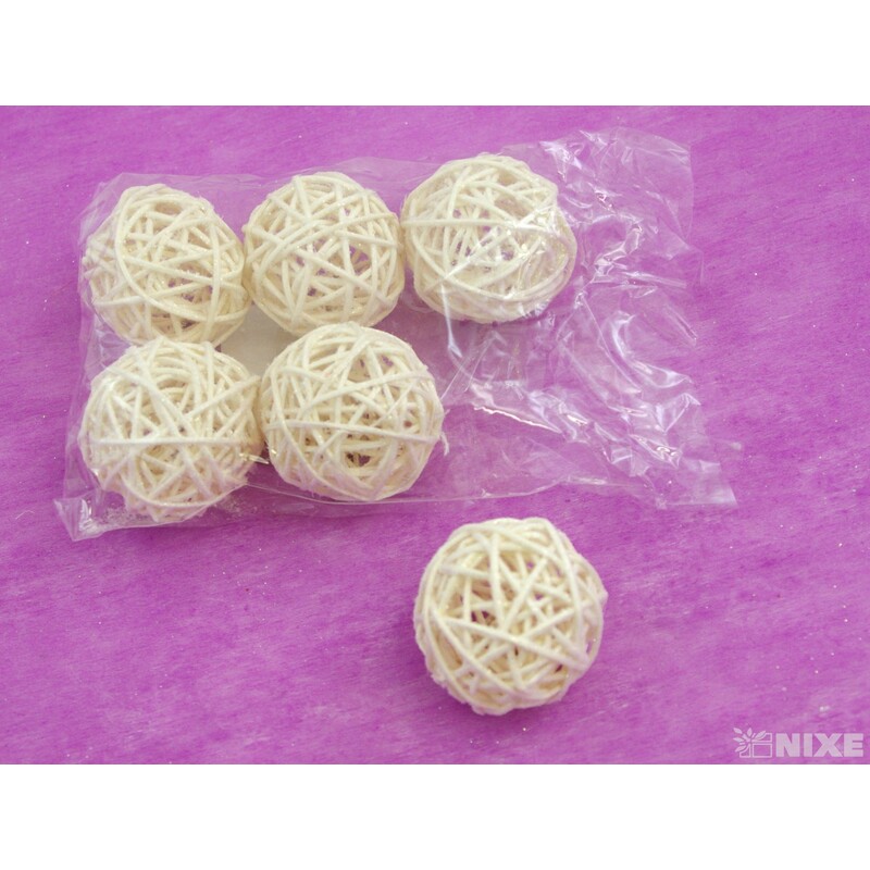 KOULE RATTAN 4,5cm*MIX BAREV