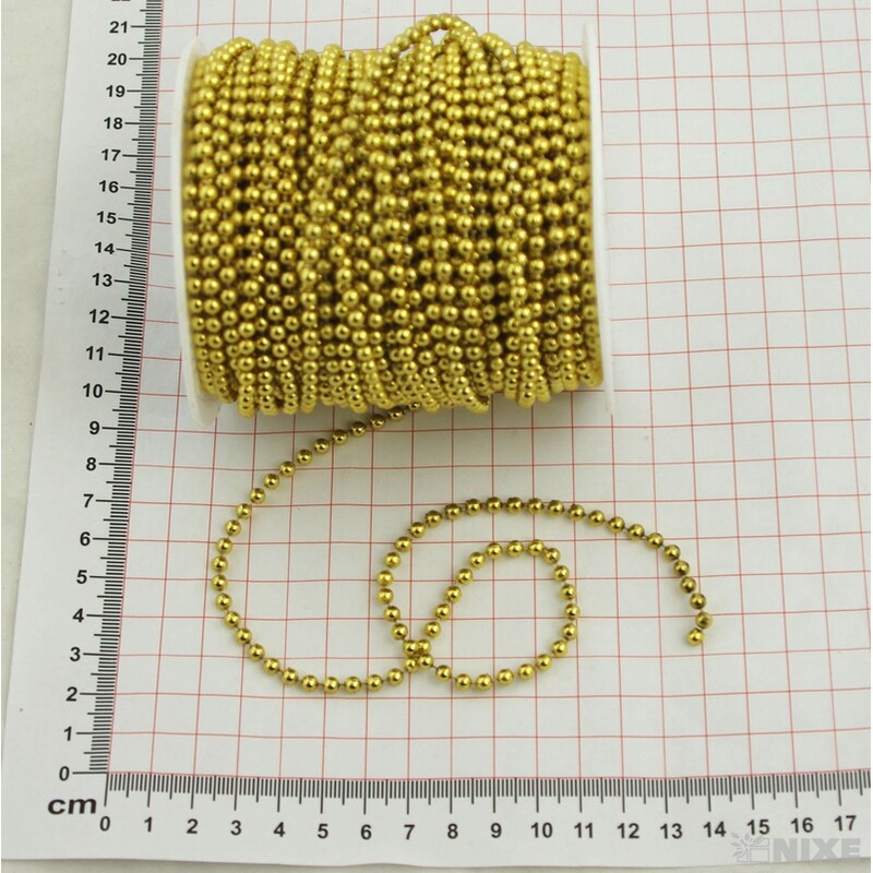 KORÁLKY ŘETĚZ 4mmx40m METAL*ZLATÁ