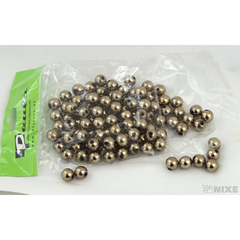 KORÁLKY 10mm cca 104ks METAL*MOSAZ