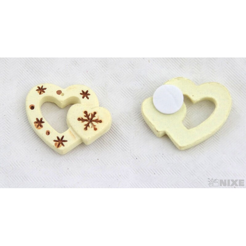 NALEPOVACÍ SRDCE 2,5cm 12ks*KRÉMOVÁ