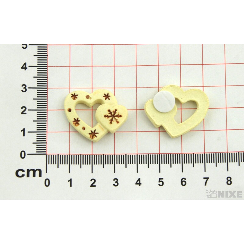 NALEPOVACÍ SRDCE 2,5cm 12ks*KRÉMOVÁ