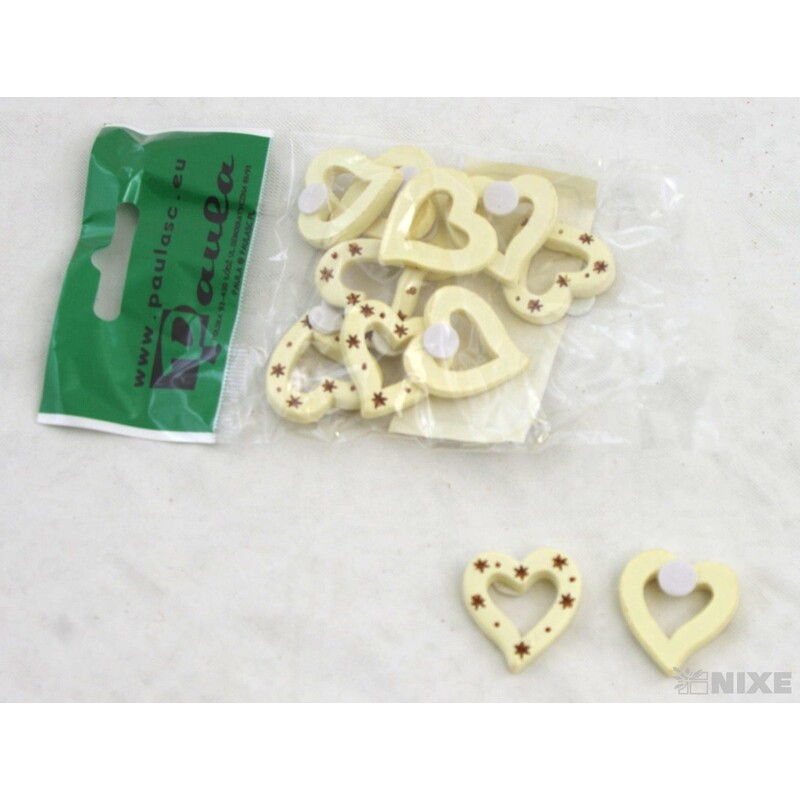 NALEPOVACÍ SRDCE 2,5cm 12ks*KRÉMOVÁ