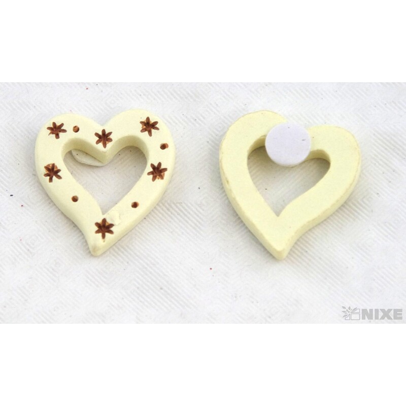 NALEPOVACÍ SRDCE 2,5cm 12ks*KRÉMOVÁ