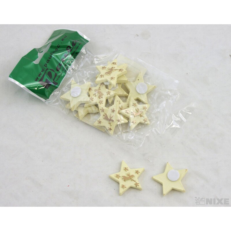 NALEPOVACÍ HVĚZDA 3cm 12ks*KRÉMOVÁ