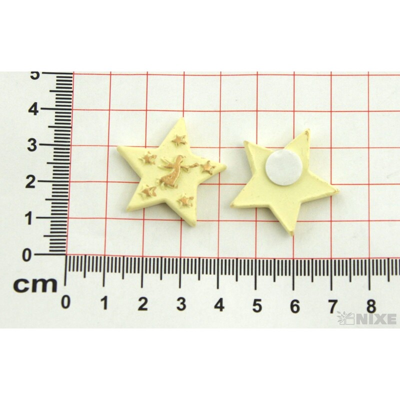 NALEPOVACÍ HVĚZDA 3cm 12ks*KRÉMOVÁ