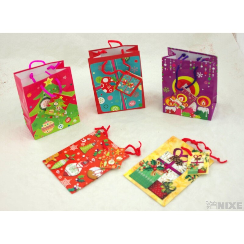 TAŠKA LAMIN MINI VÁNOCE MIX 11,5x15x6,5cm*