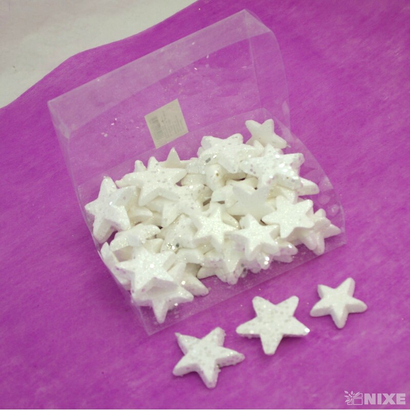 HVĚZDA 4-5cm 48ks*BÍLÁ